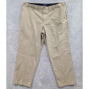 Dockers Khaki Pants Men's 42x32 Beige Relaxed Fit Flat Front Twill Cotton Blend